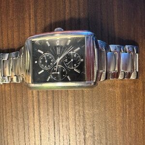 Guess Silver and Black Men's Watch